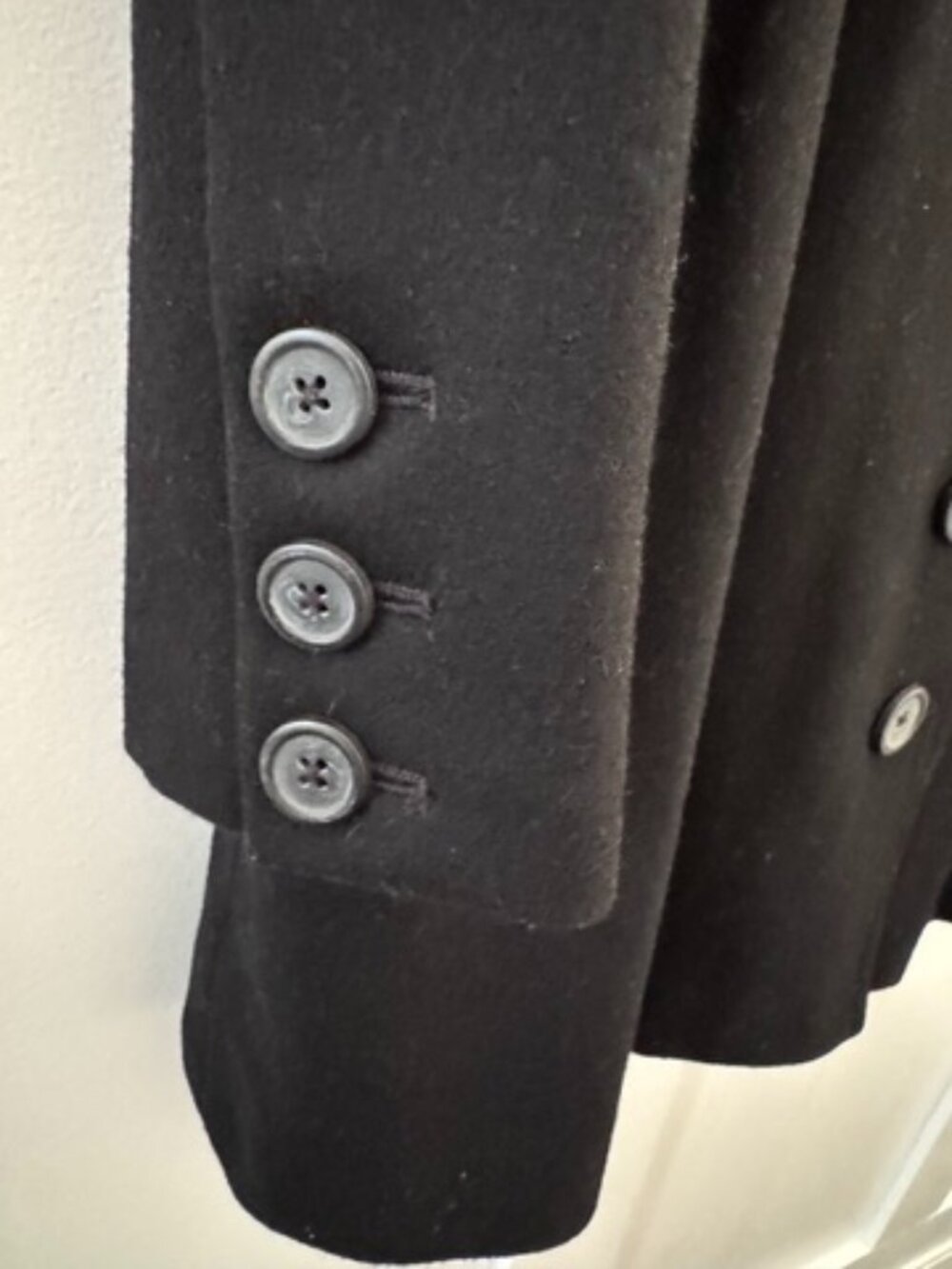 Joie Black Wool Coat, Fit Flare Military Button Front Jacket, Small, Like New - Picture 5 of 10